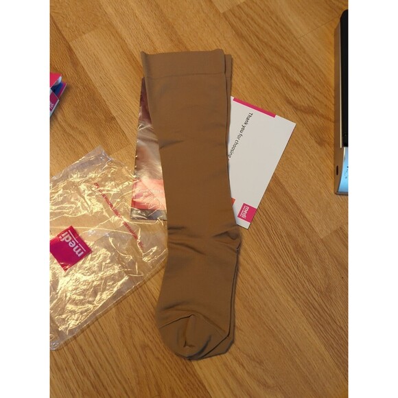 Assure Medi Medical Compression Stockings Large Beige Calf Closed Toe 12603 - Picture 13 of 13